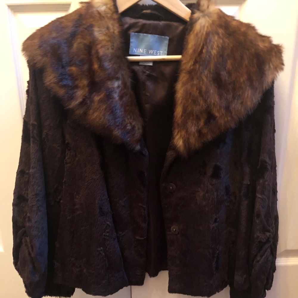 Brown fur coat (ninewest)